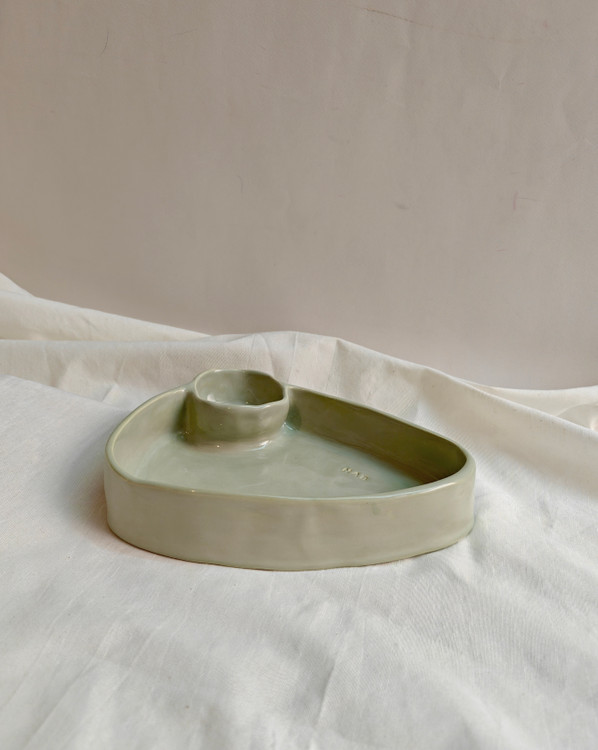 ظرف سرو تنقلات سرامیکی دستساز رنگ سبز تولید ناب سرامیک