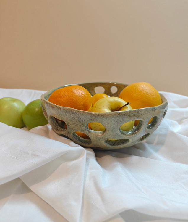 ظرف پذیرایی میوه خوری سرامیکی دست ساز ناب سرامیک
