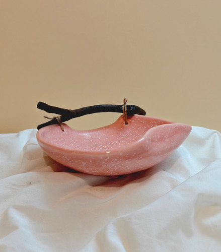 کاسه سرامیکی دستساز طرح «طبیعت»؛ ترکیب مدرن سفال و چوب