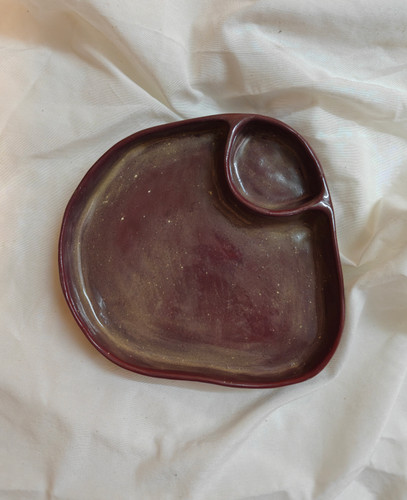 ظرف چیپس خوری و اردو خوری سرامیکی دستساز دارای فضای سس و ماست از ناب سرامیک