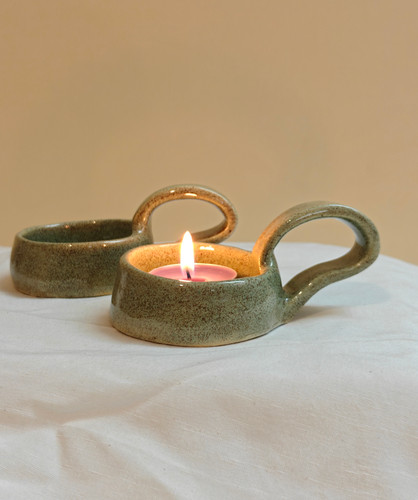 جاشمعی سرامیکی دستساز مدل دسته دار مناسب شمع وارمر از ناب سرامیک