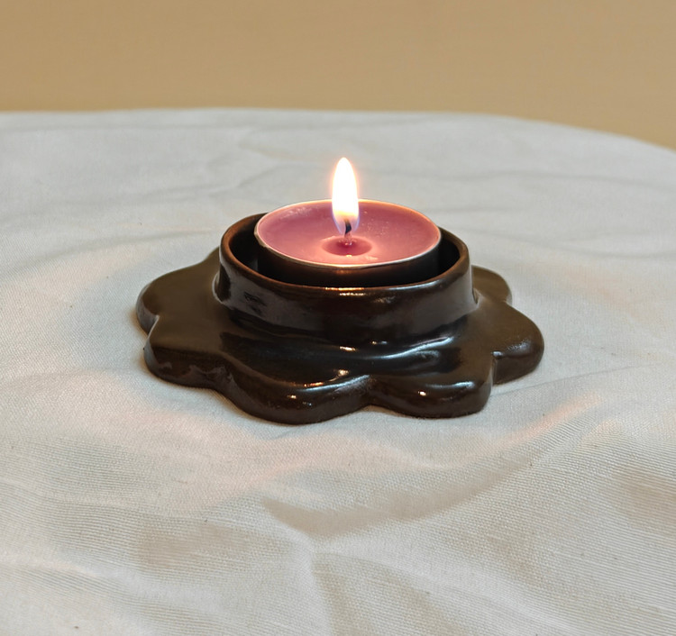 جاشمعی سرامیکی دستساز مدل گل مناسب شمع وارمر ناب سرامیک