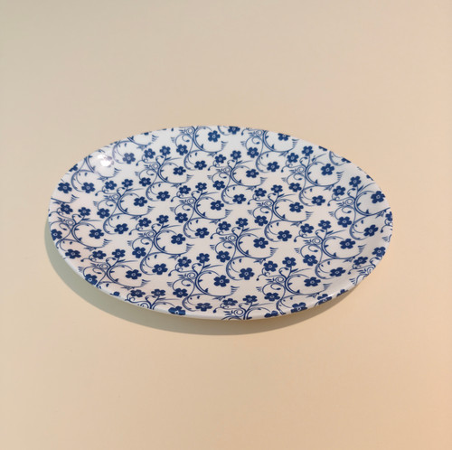 شیرینی خوری سرامیکی طرح گل آبی کبالت 25 سانتمیتر